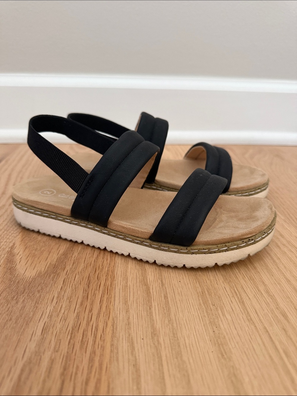Cat & Jack Black Double-Strap Slingback Sandals
